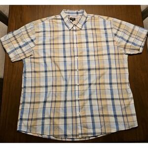 Gioberti‎ Plaid Mens Short Sleeve Button Down Shirt 4XL